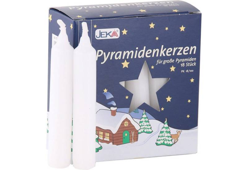 Ebersbacher Kerzenfabrik Weihnachtspyramide Hochwertige Pyramidenkerzen weiß - 1,7cm Durchmesser von JEKA Ebersbac von Ebersbacher Kerzenfabrik