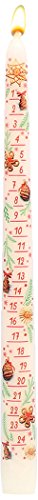 Ebersbacher Wachswaren Adventskalenderkerze lackiert weiß, 29 cm Unparfümiert von Ebersbacher Wachswaren