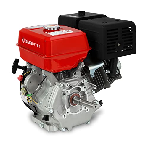 EBERTH 13 PS 9,56 kW Benzinmotor mit konischer 22 mm Ø Welle, Standmotor Kartmotor Antriebsmotor mit Ölmangelsicherung, 4-Takt, 1 Zylinder Benzin Motor, 389 CCM Hubraum, luftgekühlt, Seilzugstart von EBERTH