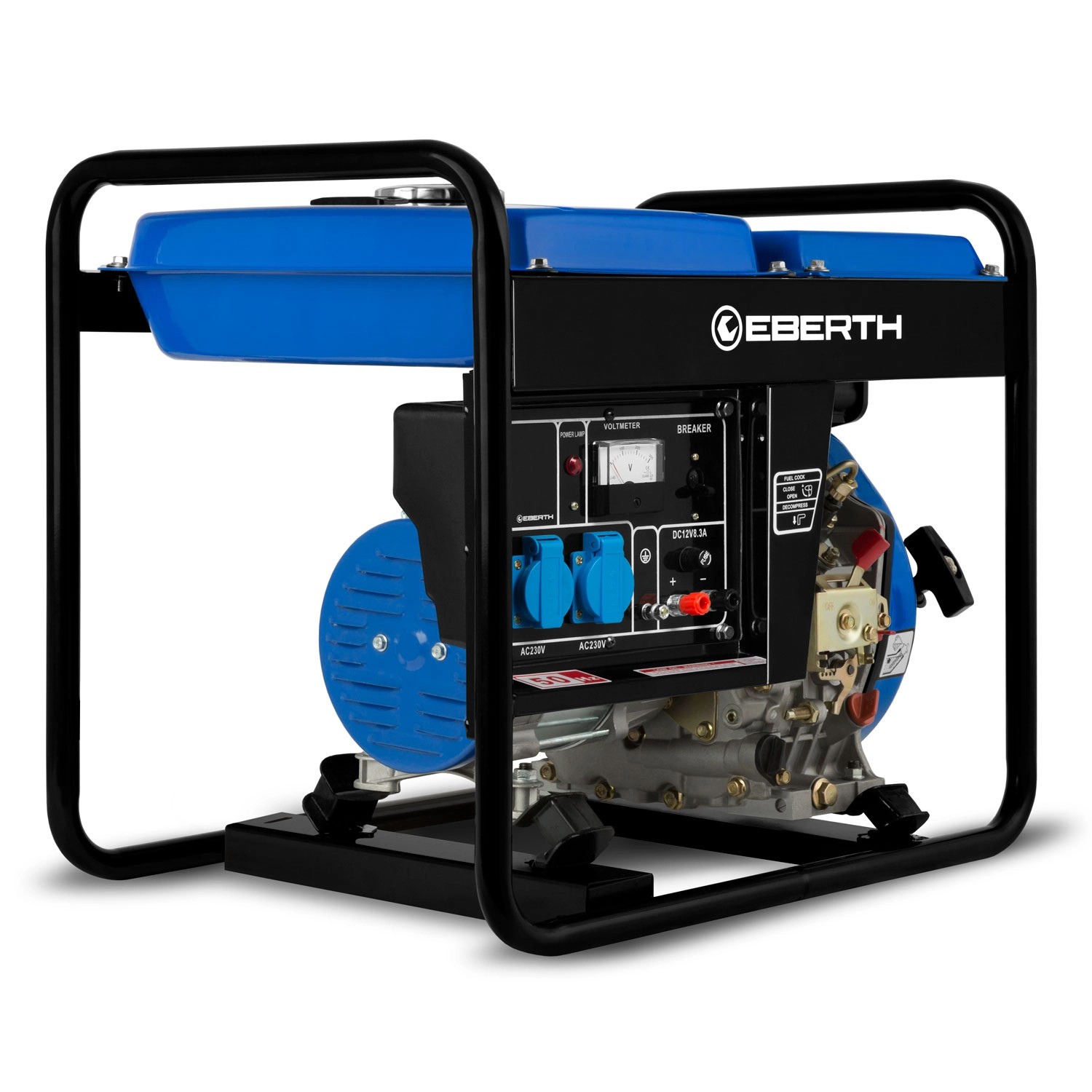 EBERTH 2000 Watt Notstromaggregat Diesel Stromerzeuger Stromaggregat mit 3,8 PS von Eberth