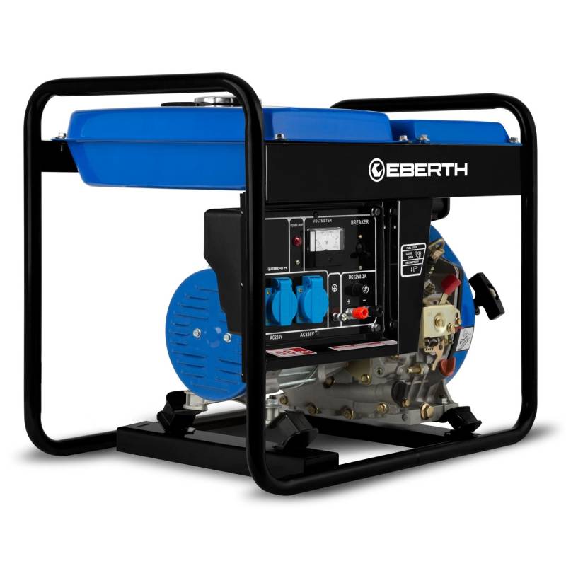 EBERTH 2000 Watt Notstromaggregat Diesel Stromerzeuger Stromaggregat mit 3,8 PS von Eberth