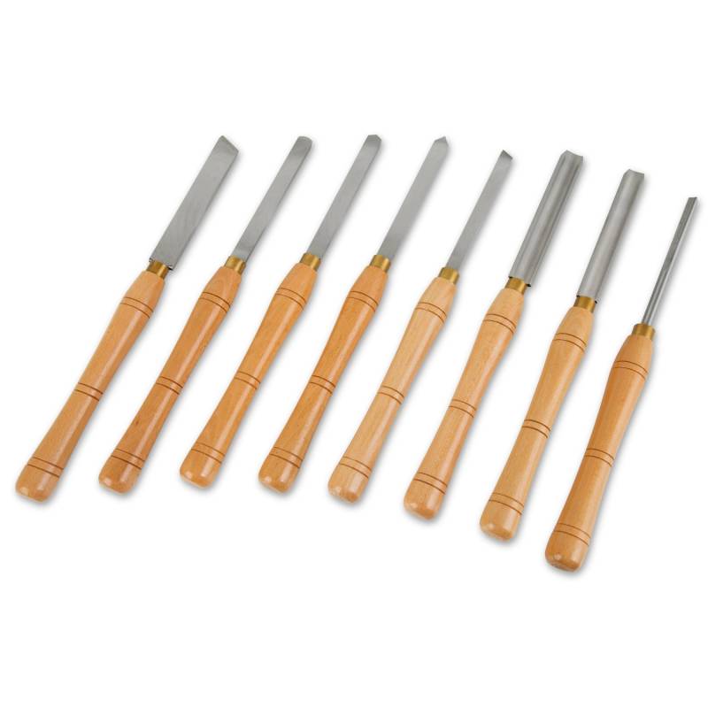 EBERTH Drechselmesser Set mit Holzkoffer 8 Hochwertige HSS Drechseleisen von Eberth