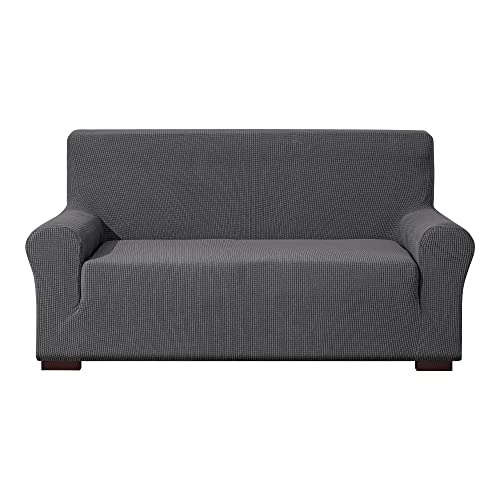 EBETA Sofabezug Elastisch Sofaüberwurfe, Sofahussen komplett Sofaschoner Hussen für Sofa, Couch, Sessel 2 Sitzer (Grau, 145-185 cm) von EBETA