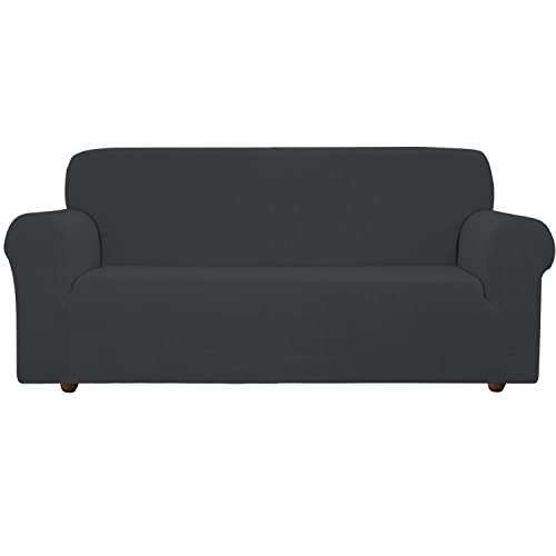 EBETA E Elastisch Sofa Überwürfe Sofabezug, Stretch Sofahusse Sofa Abdeckung Hussen für Sofa, Couch, Sessel 3 Sitzer (Dunkelgrau, 185-235 cm) von EBETA