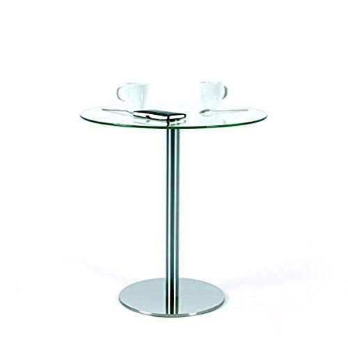 Ebinger Bistro- und Beistelltisch in Edelstahl Ø 600 mm Klarer ESG-Sicherheitsglasplatte Tischhöhe 740 mm P735.35.0 von Certeo