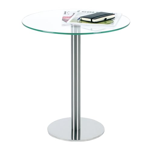 Ebinger Couch- und Beistelltisch in Edelstahl Ø 495 mm Klarer ESG-Sicherheitsglasplatte Tischhöhe 550 mm P734.35.0 von Certeo