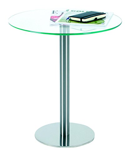 Ebinger Couch- und Beistelltisch in Edelstahl Ø 495 mm Klarer ESG-Sicherheitsglasplatte Tischhöhe 550 mm P734.35.0 von Certeo