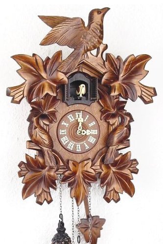 Kuckucksuhr Kuckuckuhr Echtholz NEU batteriebetriebenes Quartzwerk Kuckuckruf Eble -Dreivogel 40cm- 10195 von Eble