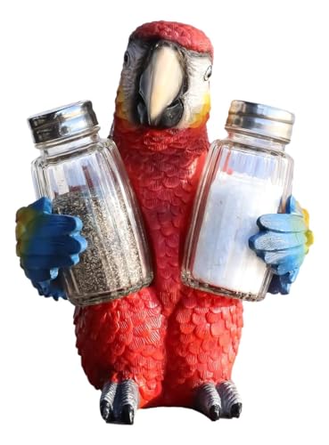 Atlantic Sammlerstücke Tropical Rainforest Rio Scarlet Macaw Papagei Deko Figur Salz Pfeffer Shaker Halter 17,1 cm H von Ebros Gift