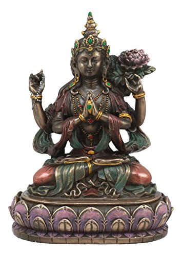 Avalokiteshvara Kuan Yin Mitgefühl aller Buddhas sitzend in harmonischen Meditation Figur Skulptur Avalokiteshvara Kuan Yin Mitgefühl aller Buddhas sitzend in harmonischen Meditation Figur Skulptur von Ebros Gift
