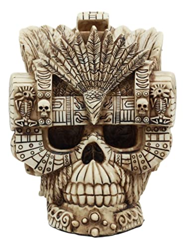 Ebros Azteken Empire Kaiser Montezuma Skull Statue Tenochtitlan King Moctezuma I Halloween Skelett Schädel Kopf Figur von Ebros Gift