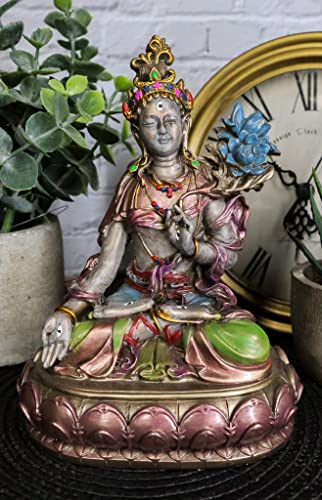Ebros Bodhisattva weiß Tara Statue Göttin des Mitgefühls und Heilung meditierend auf Lotus Sitz Thron Buddha Skulptur Eastern Erleuchtung Buddhismus Figur von Ebros Gift