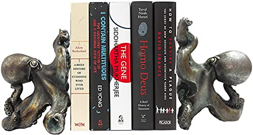 Ebros Buchstützen-Set mit nautischen Küstenmonstern, Oktopus, Statue in verblasster Bronze, Antik-Finish, 15.9 cm hoch, mythisches Meer, riesiger Cthulhu Kraken, Bibliothek, Schreibtisch-Dekoration Ebros Buchstützen-Set mit nautischen Küstenmonstern, Oktopus, Statue in verblasster Bronze, Antik-Finish, 15.9 cm hoch, mythisches Meer, riesiger Cthulhu Kraken, Bibliothek, Schreibtisch-Dekoration von Ebros Gift
