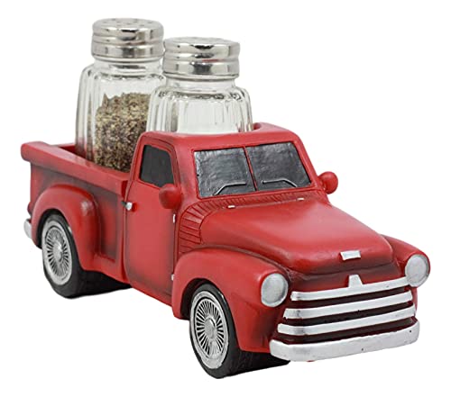 Ebros Classic Old Fashioned Red Pickup Truck Figur Halter für Glas Salz und Pfefferstreuer Küche Dekor Statue (S&P Shaker) von Ebros Gift