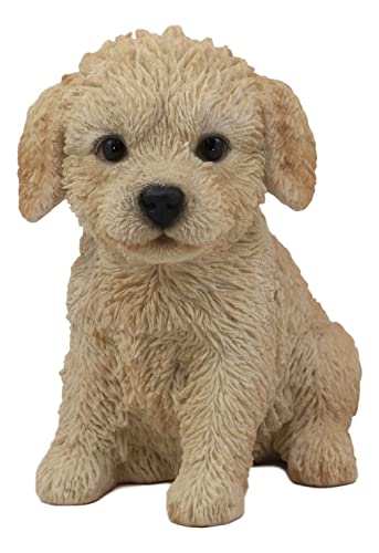 Ebros Dekofigur Labradoodle, realistisch, bezaubernd, sitzend, 16,5 cm hoch, Pet Pal Golden Retriever und Pudel, Mutt Hunderasse, lebensechte Doggie, Sammlerstück aus Kunstharz mit Glasaugen von Ebros Gift