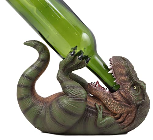 Ebros Dino Wino Prehistoric Dinosaurier Thirsty T-Rex Weinflaschenhalter 23,5 cm lang Caddy Figur Jurassic Era Trex Statue Küche und Esszimmer Dekor Party Hosting Prop Tyrannosaurus Rex Dinosaurier von Ebros Gift