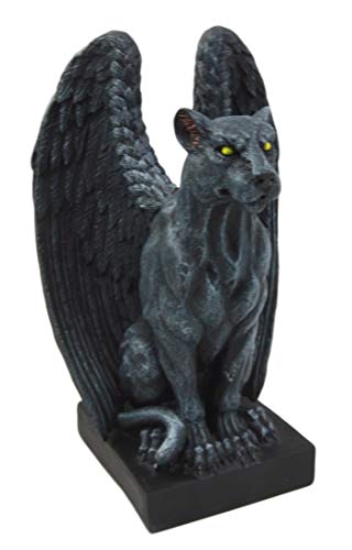 Ebros Gift Dekofigur, hockender Flügel, gelber Mond, Augen, schwarzer Panther, Jaguar, Gargoyle Night Crawler, 16,5 cm hoch, Gothic-Statue von Ebros Gift