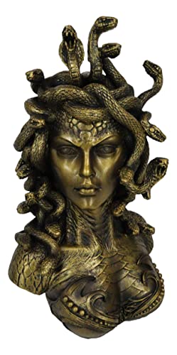 Ebros Gift Griechische Mythologie Gorgon Schwestern Göttin Medusa mit wilden Schlangen Haaren und gepanzerten Schuppen, Hautbrust, 25.4 cm hoch, Versuchung der Dämonischen Gorgon Deity Skulptur von Ebros Gift