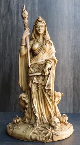 Ebros Gift Heidnische Wicca Gottheit Hekate Statue griechische Göttin der Magie Hexerei & Nekromantik Hekate mit She-Dogs Dekofigur Dreifache Göttin Form Feminismus Symbol Skulptur (Elfenbeinbeige) von Ebros Gift