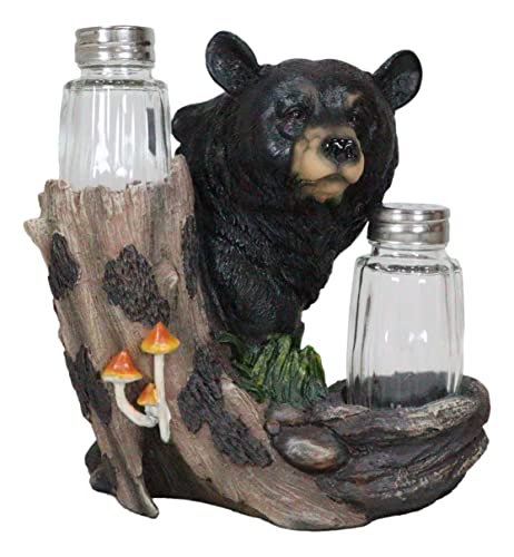 Ebros Gift Skurriler schwarzer Bär von Fliegenpilzen, Baumzweig, Wald, Salz- und Pfefferstreuer, Figuren-Set, rustikale Bärenhütte, Dekoration Ebros Gift Skurriler schwarzer Bär von Fliegenpilzen, Baumzweig, Wald, Salz- und Pfefferstreuer, Figuren-Set, rustikale Bärenhütte, Dekoration von Ebros Gift