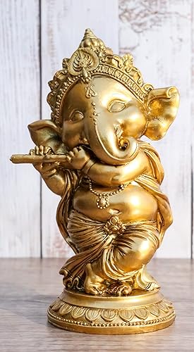 Ebros Hindu-Elefant Gott, Ritual, tanzende Ganesha, goldene Statue, 15,2 cm, H Gottheit der Kunst, Weisheit und Wissen von Ebros Gift
