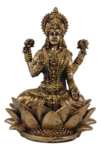 Ebros Ostliche Aufklärung Vastu Hindu, schöne Göttin Lakshmi Gemahlin Gottes Vishnu sitzend auf Lotusblütenthron Miniaturfigur 6,3 cm hohe Gottheit des Reichtums, Wohlstand und Schönheit, Ebros Ostliche Aufklärung Vastu Hindu, schöne Göttin Lakshmi Gemahlin Gottes Vishnu sitzend auf Lotusblütenthron Miniaturfigur 6,3 cm hohe Gottheit des Reichtums, Wohlstand und Schönheit, von Ebros Gift