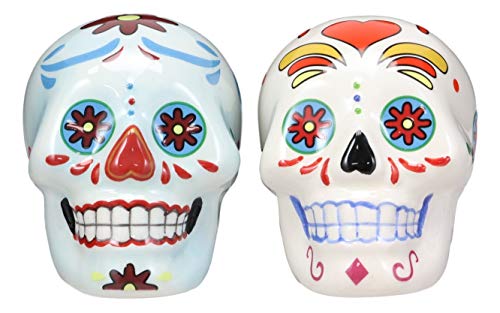 Ebros Salz- und Pfefferstreuer "Day of the Dead Blau und Weiß" Zuckerschädel Set Keramik Halter Küche Dekor als Ossuary Skull Skelett Dias De Los Muertos Calacas Rep Dekorative Ebros Salz- und Pfefferstreuer "Day of the Dead Blau und Weiß" Zuckerschädel Set Keramik Halter Küche Dekor als Ossuary Skull Skelett Dias De Los Muertos Calacas Rep Dekorative von Ebros Gift