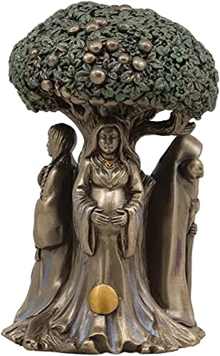 Ebros Statue mit keltischem Heiligem Mond, dreifache Göttin Mutter Maiden Krone unter Baum des Lebens, 14 cm hoch, Hecate, Brigid, Wicca, Heilige Dreifaltigkeit, Dekoration, Skulptur, dekorative von Ebros Gift