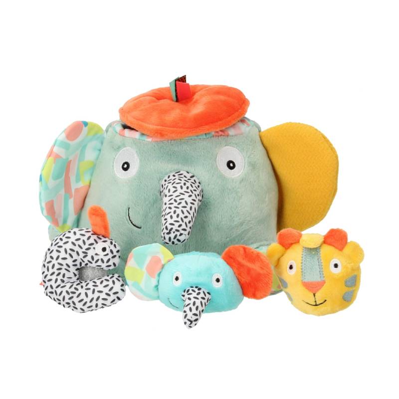 Ebulobo Activity Spielzeug Ziggy Elefant mit 3 Spielfiguren Giraffe Elefant Vogel von Ebulobo