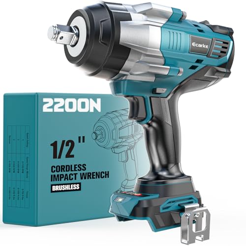 Ecarke Akku-Schlagschrauber 2200 Nm – Kompatibel mit Makita 18V Akku, 1/2" Bürstenloser Drehschlagschrauber mit LED-Licht für Automobile und Schwerer Maschinenreparatur – Ohne akku Ecarke Akku-Schlagschrauber 2200 Nm – Kompatibel mit Makita 18V Akku, 1/2" Bürstenloser Drehschlagschrauber mit LED-Licht für Automobile und Schwerer Maschinenreparatur – Ohne akku von Ecarke