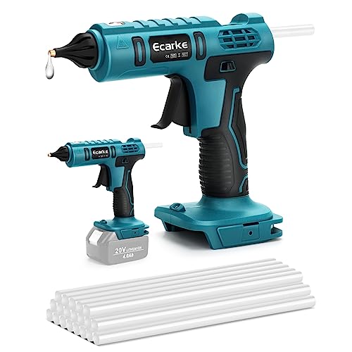 Ecarke Akku-Klebepistole für Ma-kita 18V Lithium-Akku, Akku-Heißschmelzpistole, ideal für Reparaturen, Basteln, Heimwerken (mit 20 11-mm-Klebestiften,Batterien nicht enthalten) von Ecarke