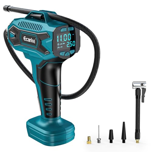 Ecarke Akku-Autokompressor für Makita 18V Li-Ion, Max. 11 bar, Tragbare Akku Luftpumpe mit Digitalem Manometer, Luftkompressor akku für Auto, Motorrad, Fahrrad, Sportbälle Ecarke Akku-Autokompressor für Makita 18V Li-Ion, Max. 11 bar, Tragbare Akku Luftpumpe mit Digitalem Manometer, Luftkompressor akku für Auto, Motorrad, Fahrrad, Sportbälle von Ecarke