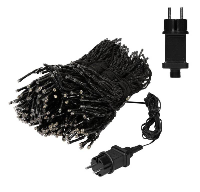 ECD Germany LED-Lichterkette Fahnenmast Außen Beleuchtung inkl. Heringen und Kabelbindern, 10 Stränge à 8 Meter mit 360 LED in Warmweiß Außenbeleuchtung von Ecd Germany