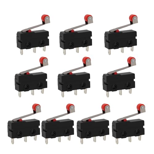 10 Stück Mikroschalter Mit Rollenhebel 250V 5A SPDT | Miniatur Endschalter 1NO 1NC | Kompakte 3-Pin Schalter Für Mechanik, Elektronik Und Automaten – Schwarz Schaltbetätigung Mikroschalter 10 Stück Mikroschalter Mit Rollenhebel 250V 5A SPDT | Miniatur Endschalter 1NO 1NC | Kompakte 3-Pin Schalter Für Mechanik, Elektronik Und Automaten – Schwarz Schaltbetätigung Mikroschalter von EceoThsy