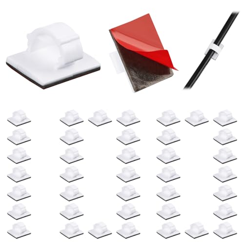 100Pcs Kabelhalter Selbstklebend Dauerhaft, Adhesive Durable Mit Klebepads Für Innen- Und Außenanwendungen, Kabelclips Zur Kabelorganisation, Für Schreibtisch, Lichter, Zuhause Und Ladegeräte (Weiß) von EceoThsy