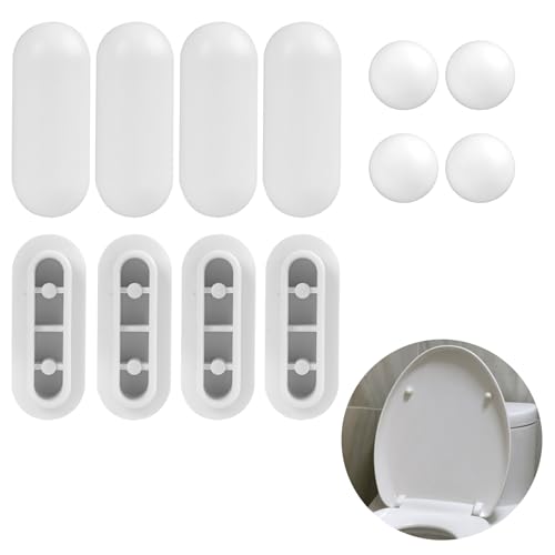 12 Pieces Toilet Seat Cover Buffer Toilet Seat Puff Pad, Stabilisierende Toilettensitz-Stopper Und Puffer Für Rund- Und Oval-Toilettensitze, Ideal Für Zuhause, WC-Sitz-Puffer Büro Und Hotel (Weiß) von EceoThsy