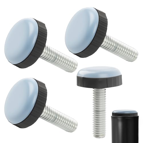 4X Möbelgleiter Mit Gewinde Aus PTFE – Robuste Gleitfüße Mit M6 Gewinde Für Bodenschoner – Ideal Für Möbel Auf Teppich, PVC, Laminat Und Linoleum – Hochwertige Stahl- Und Gummikonstruktion von EceoThsy