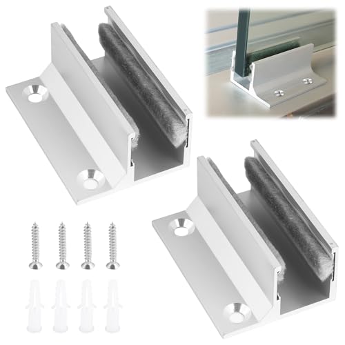 Glass Sliding Door Floor Guide Glass Clamp Shelf Support Sliding Door, Glasregal Aluminiumlegierung Rollführung Für Schiebetüren, Zubehör Für Schiebetüren, Halterung Für Glas Schiebetür Bodenführung von EceoThsy