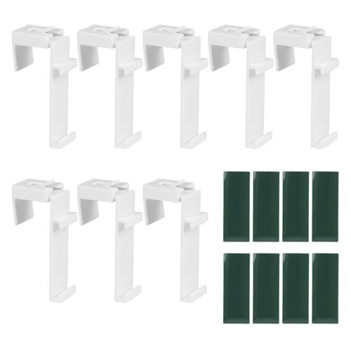 Packung mit 8 Clamp Halterungen für Rollos, Clamp Holders for Roller Blind, Universelle Klebehalterung für doppelte Rollos, Bohrfreie Montage Zubehör, Balkon und Fenster mit langlebiger Konstruktion von EceoThsy