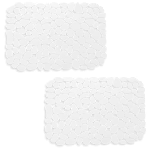 Echehi 2er-Pack Spülbeckeneinlage, 40 x 30 cm Selbst Zugeschnittene Spülbeckenmatte für Küchenspülen, Schnell Ablaufende Spülbecken Matte für Geschirr, Glaswaren, Gemüse. Transparent von Echehi