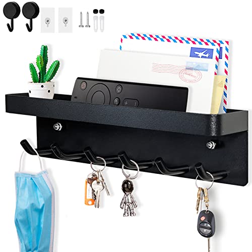 Echehi Schlüsselhalter mit 6 Haken, Einfach zu Installierende Schlüsselbrett Ohne Bohren, Metall Schlüsselablage, Garderobe, Briefständer, Geeignet für Eingangsbereiche und Hinter Türen. Schwarz Echehi Schlüsselhalter mit 6 Haken, Einfach zu Installierende Schlüsselbrett Ohne Bohren, Metall Schlüsselablage, Garderobe, Briefständer, Geeignet für Eingangsbereiche und Hinter Türen. Schwarz von Echehi