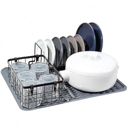 Echehi Silikon Abtropfmatte Geschirr für Küchenarbeitsplatte, Wellen-Design Spültuchmatte, Rutschfest, Schutz für Oberflächen. Gelb Echehi Silikon Abtropfmatte Geschirr für Küchenarbeitsplatte, Wellen-Design Spültuchmatte, Rutschfest, Schutz für Oberflächen. Gelb von Echehi