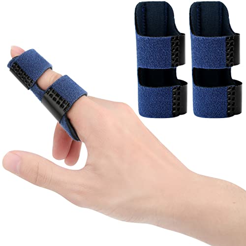 Echify Fingerschienen–2 Stück Verstellbare Finger Schiene für Triggerfinger - Fingerschutz Fingerorthese mit Aluminiumstütze Finger Stabilisator Fingerlinge für Gebrochene Arthritis & Verletzungen von Echify