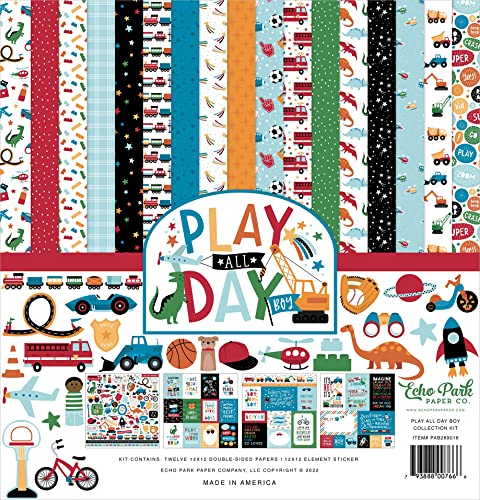 Echo Park Collection Kit 12"X12"-Play All Day Boy -AB269016 von Echo Park Paper Company