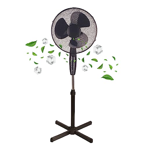 Echos Standventilator Ø41 cm | 3 Stufen | Oszillierend | 40 Watt | Leiser Betrieb | Ventilator | Turmventilator | Luftkühler | 180° Rotation | Bodenventilator | Stand Fan von Echos