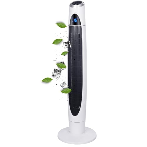 Echos Turmventilator | 3 Stufen | 3 Modi | 60 Watt | 8 Timer | Luftkühler | Fernbedienung | LED-Leuchten | Säulenventilator | Fan | Tower-Ventilator | Standventilator von Echos
