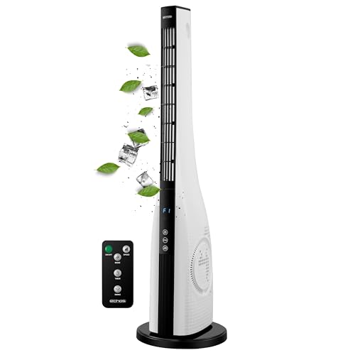 Echos Turmventilator Ventilator sehr leise Fernbedienung 3 Stufen Oszillierend LED-Display 3 Modi Tower-Ventilator Säulenventilator Luftkühler Tower Fan Standventilator 15h Timer von Echos