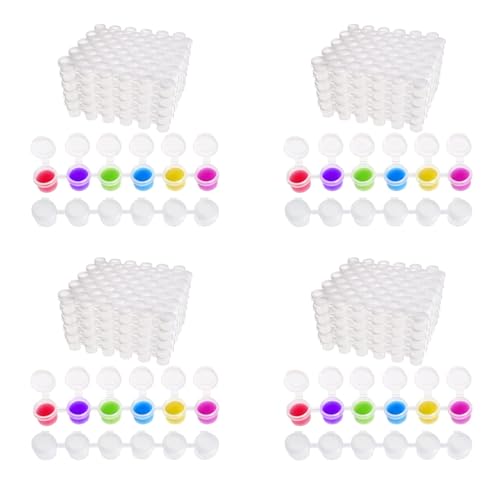 Echwave 200 Streifen Farbtöpfe Streifen, 300 Töpfe 2Ml/0.07 Oz Leere Farbe Becher Töpfe mit Deckel, für Klassen Gemälde Kunst von Echwave
