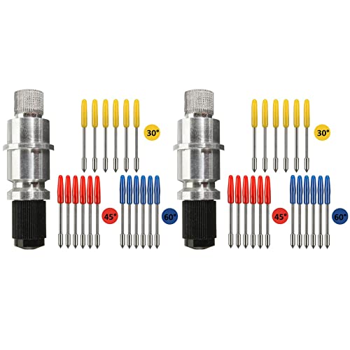 Echwave 2X Klingen Halter Basis mit 36 Teiligen Schneid Klingen (30/45/60 Grad) für Silhouette Cameo 1 2 3 / Portrait/Curio/Graphtec 6000/5000-60 Plotte von Echwave