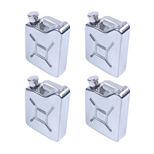 Echwave 4X Mini Edelstahl 5 Unzen Flachmann Schnaps Whisky Alkohol Brenngas Benzinkanister von Echwave